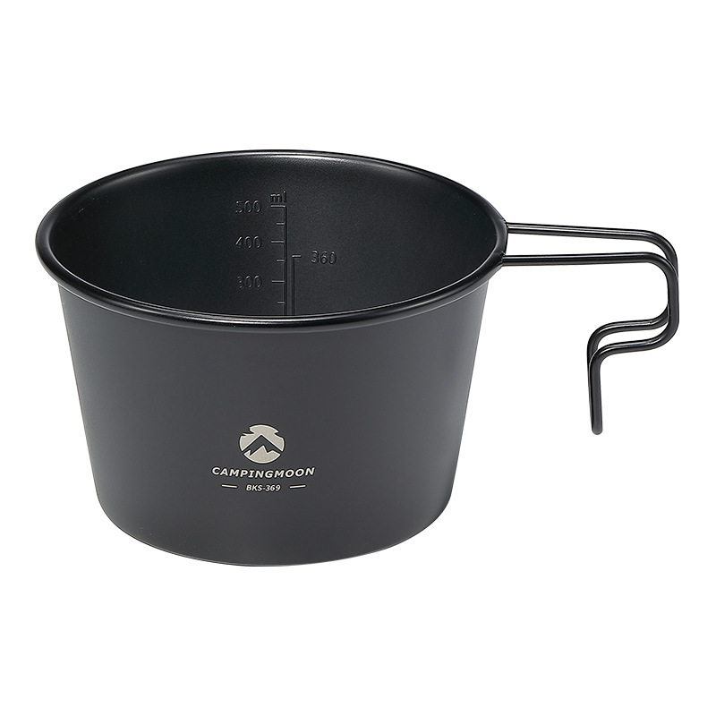 Bát cắm trại Sierra lớn sâu lòng thép không gỉ mạ titanium đen Campingmoon BKS-369