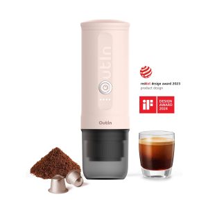 Máy pha cà phê điện cầm tay Outin Nano Portable Espresso Machine (màu Rose Quartz) với BCRF