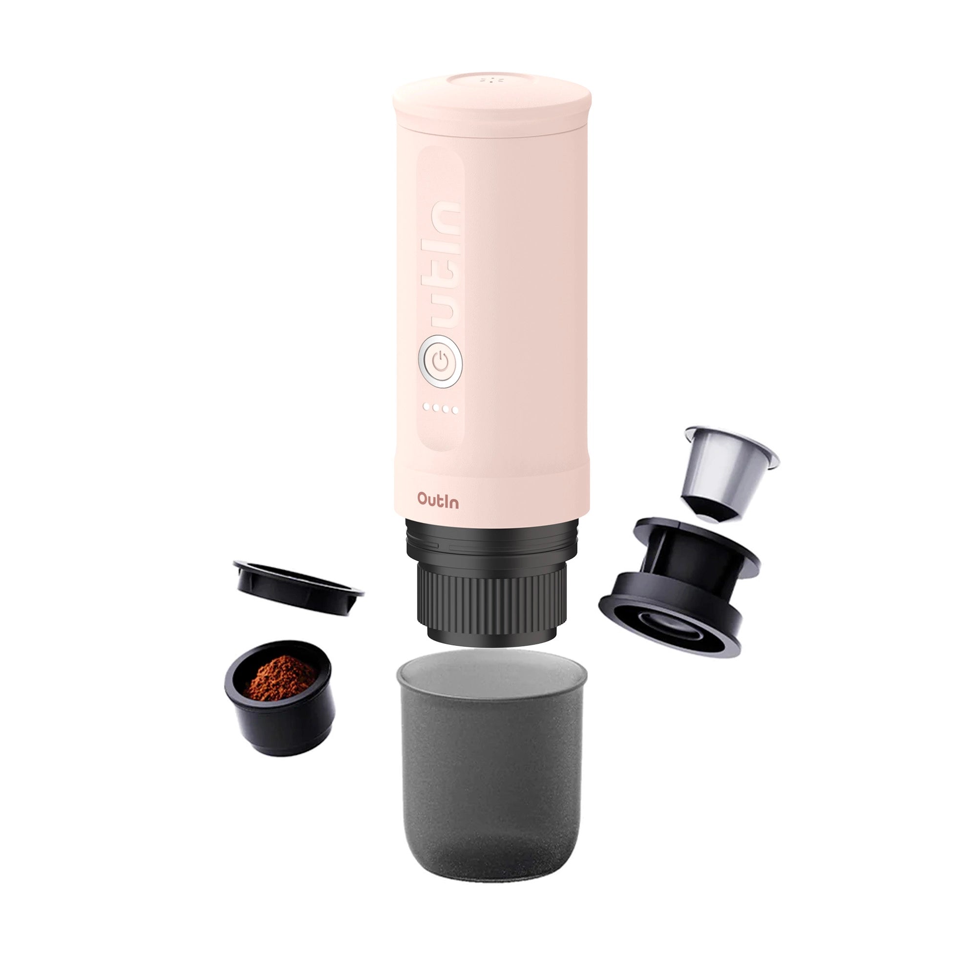 Máy pha cà phê điện cầm tay Outin Nano Portable Espresso Machine (màu Rose Quartz) với BCRF Máy pha cà phê điện cầm tay Outin Nano Portable Espresso Machine (màu Rose Quartz) với BCRF