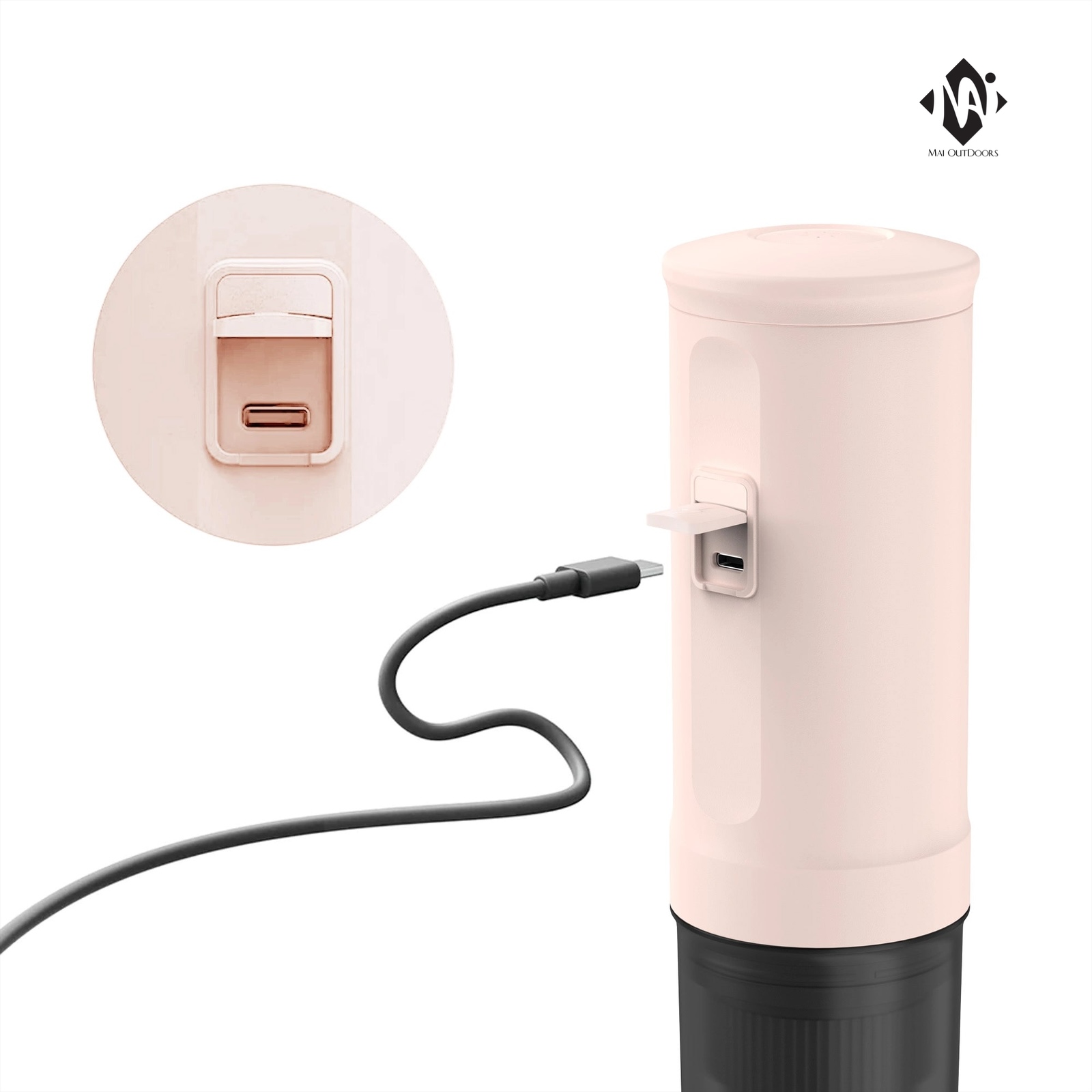 Máy pha cà phê điện cầm tay Outin Nano Portable Espresso Machine (màu Rose Quartz) với BCRF