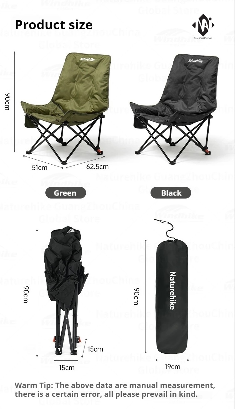 Ghế mặt trăng đệm bông tựa lưng cao Sea Star 001 NatureHike CNK2450JJ020
