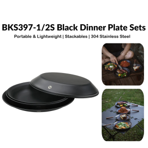 Set 4 đĩa cắm trại 1, 2 người cỡ lớn Campingmoon S397/ BKS397