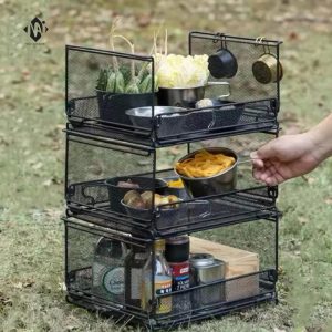 Giỏ lưới đa năng xếp gọn kết hợp với bàn IGT Campingmoon CK-23BK