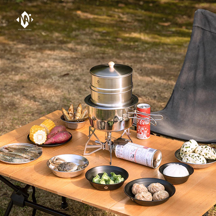 Nồi/ Xửng hấp cắm trại Sierra 2 tầng cỡ lớn Campingmoon S363-2S Nồi/ Xửng hấp cắm trại Sierra 2 tầng cỡ lớn Campingmoon S363-2S