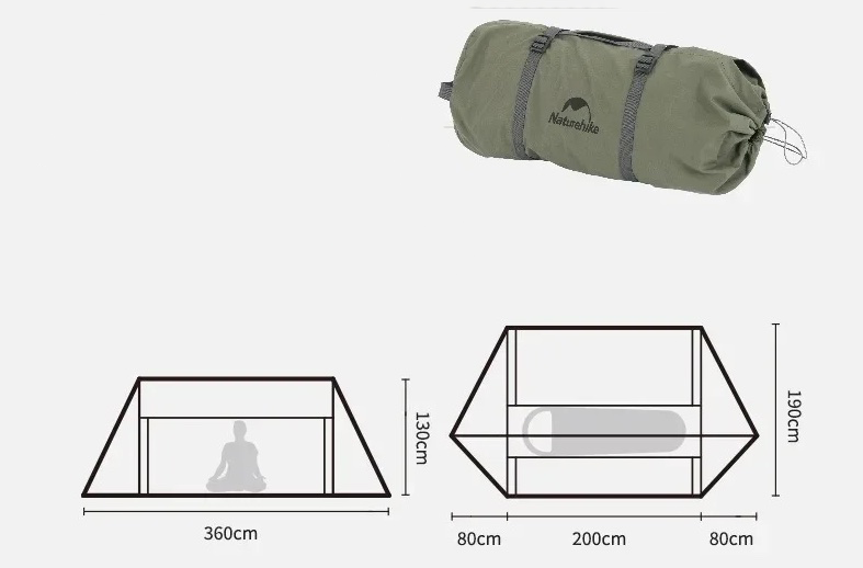Lều cotton quân sự 1 người Ares NatureHike NH21YW157